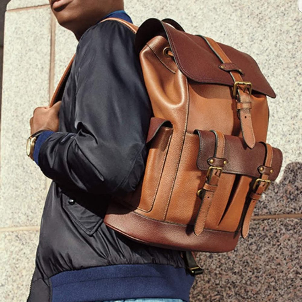 NEW Coach brown leather Buckle Travel Backpack - Picture 8 of 8